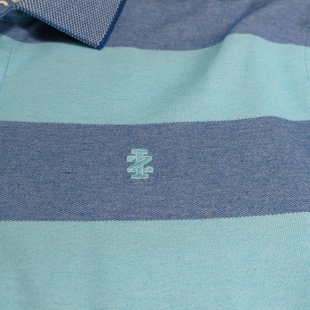 Izod Light Blue and Blue Striped Polo M New With Tags!! - Picture 2 of 12